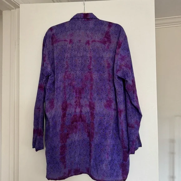 Sunchasers silk top purple tie dye paisley - Picture 3 of 5
